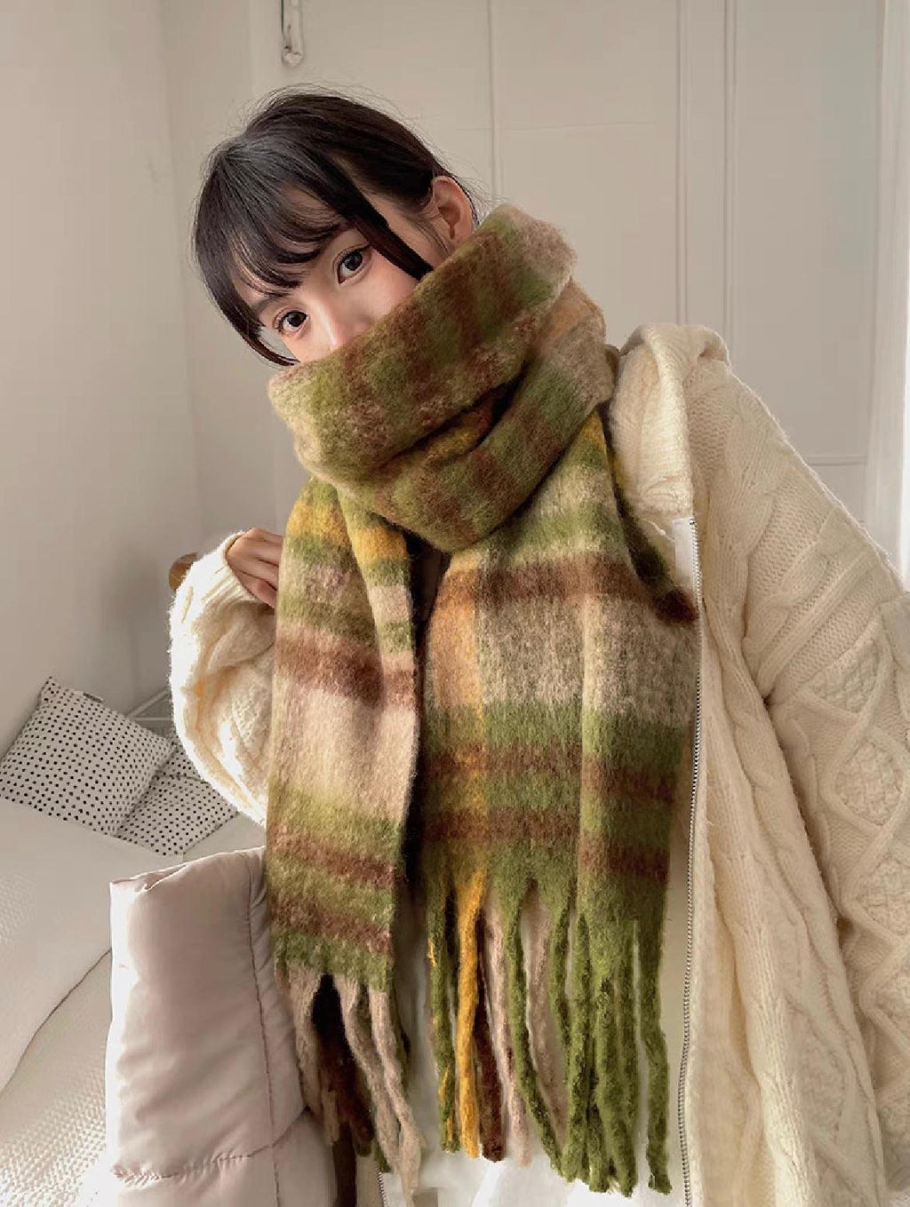 Écharpes multicolores pour l’hiver