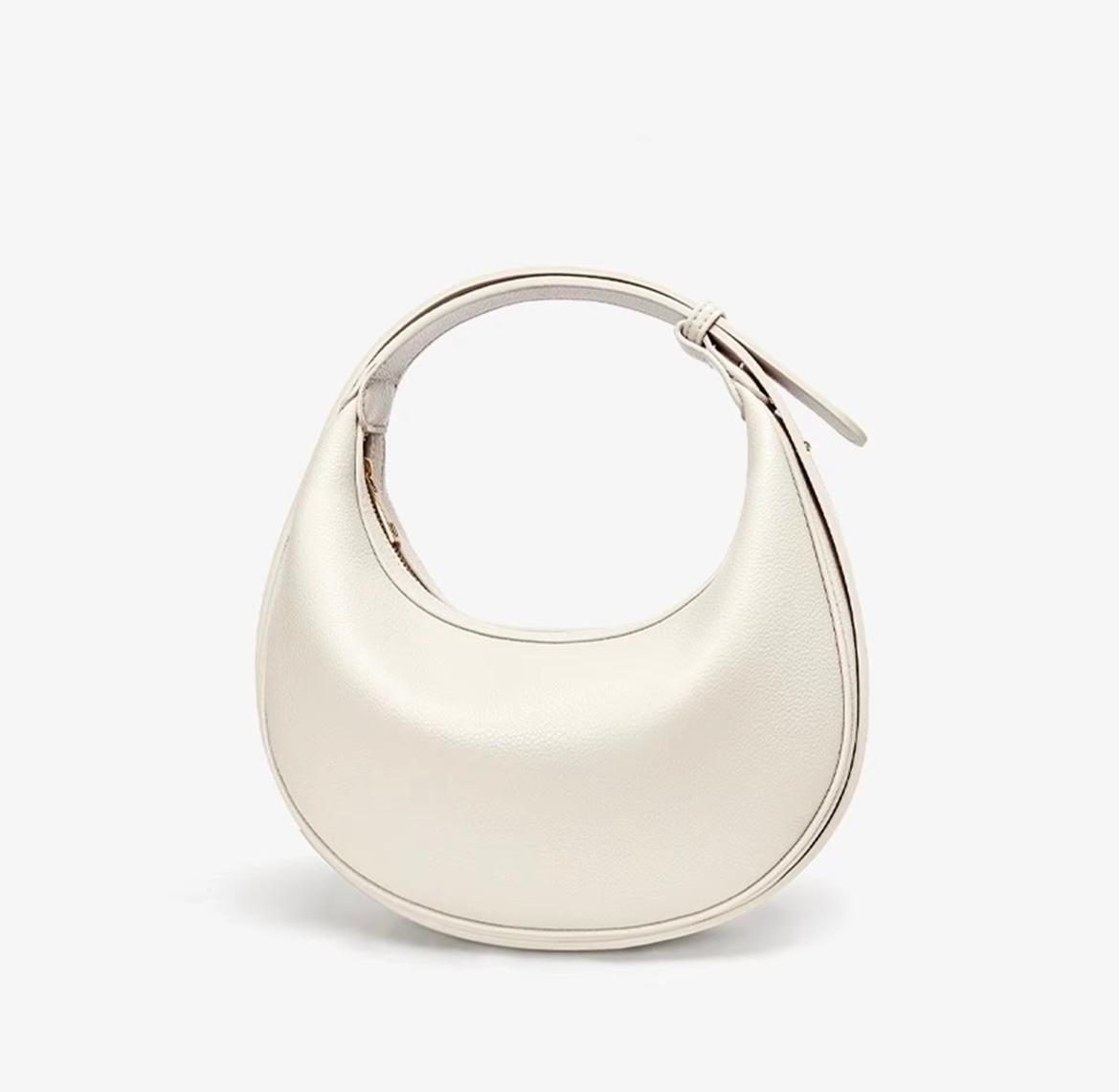 Sac demi-lune en cuir grainé