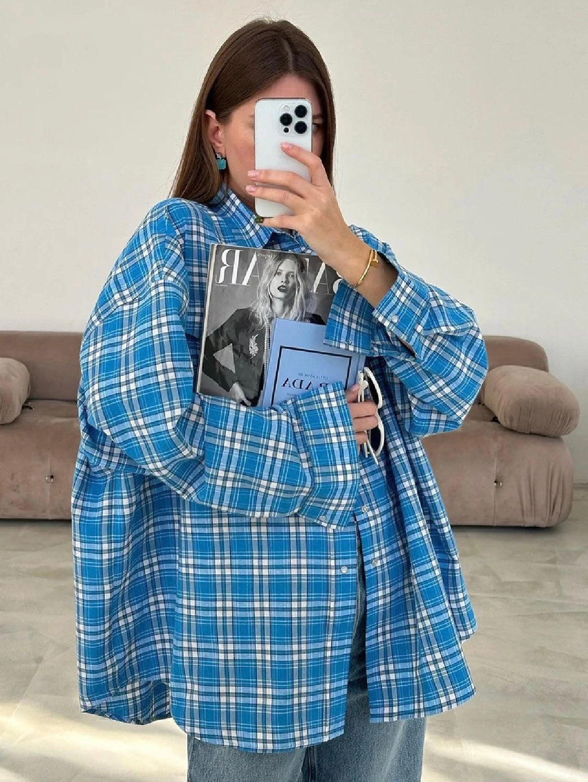 Chemise à carreaux femme