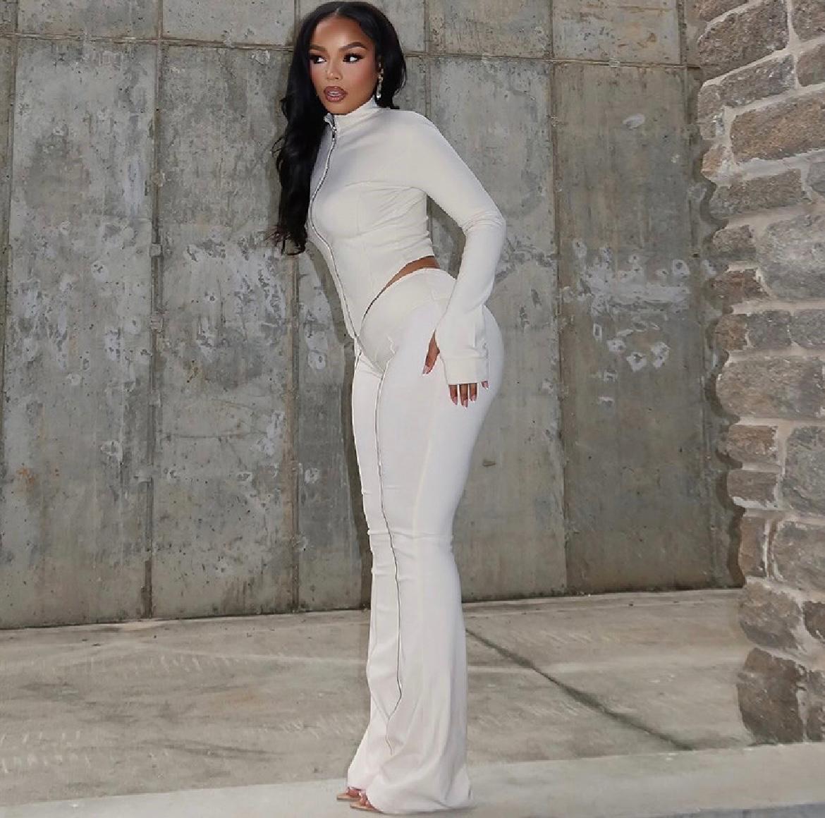 Ensemble top à  zip et bas tendance