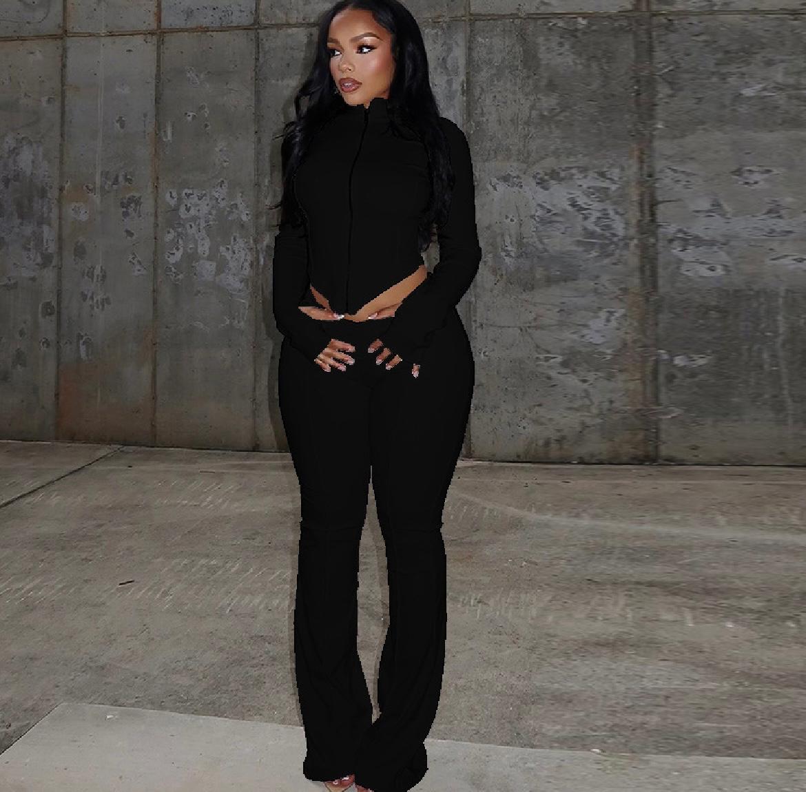 Ensemble top à  zip et bas tendance