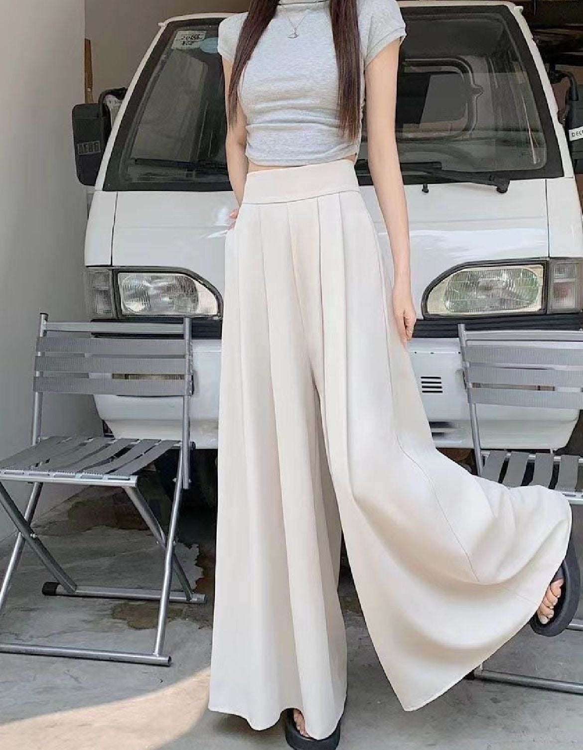 Pantalon large décontracté