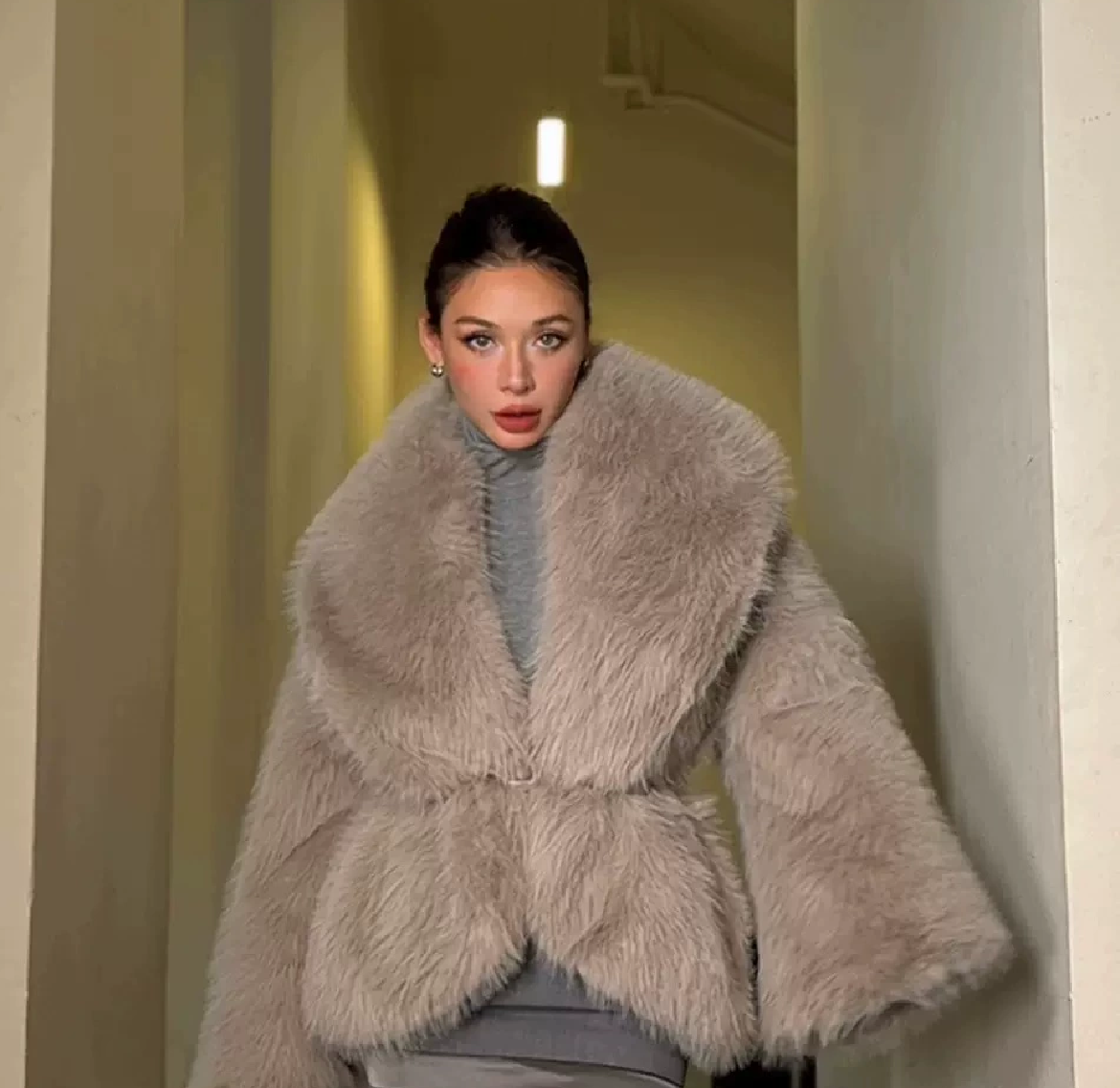 Veste en fausse fourrure pour dame