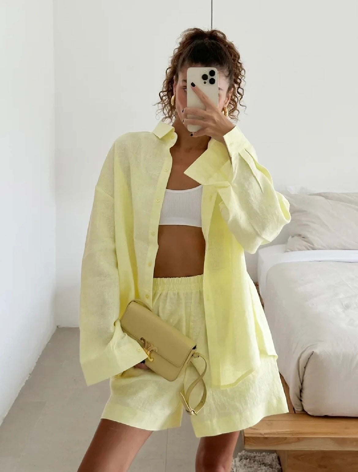 Ensemble short et chemise manche longue