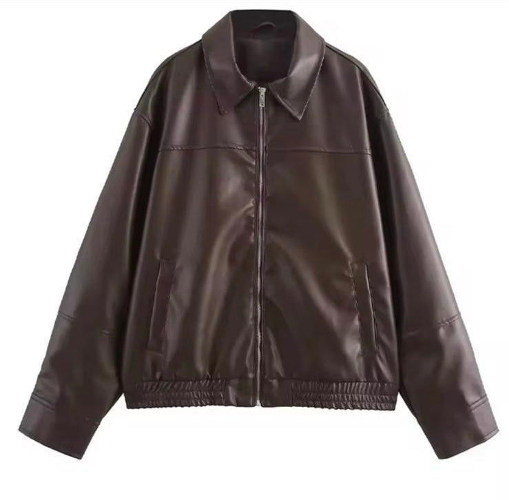 Veste en bomber similicuir pour femme